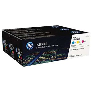 Hpce414e_hp 305a Laserjet Toner Cartridge – Tri – Pack (C/m/y)